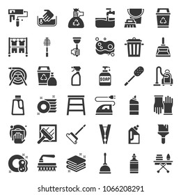 Cleaning And House Keeping Service Icon Set, Solid Icon