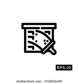 Cleaning House Line Icon Vector. House Keeping Symbol Vector