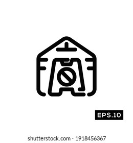 Cleaning House Line Icon Vector. House Keeping Symbol Vector