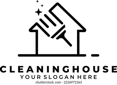 cleaning house logo design vector template.eps

