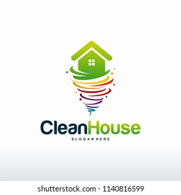 Cleaning House logo template vector, House Cleaning logo designs concept