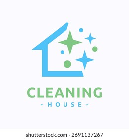 Cleaning house logo vector. Isolated label, badge, emblem template design.