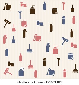 Cleaning house - seamless  pattern