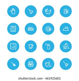 cleaning the house set icons