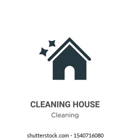Cleaning house vector icon on white background. Flat vector cleaning house icon symbol sign from modern cleaning collection for mobile concept and web apps design.