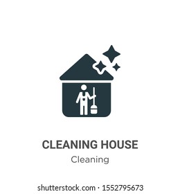 Cleaning house vector icon on white background. Flat vector cleaning house icon symbol sign from modern cleaning collection for mobile concept and web apps design.