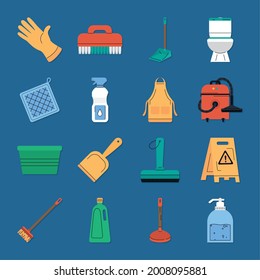 cleaning household icon collection design