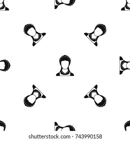 Cleaning household service maid pattern repeat seamless in black color for any design. Vector geometric illustration