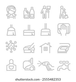 Cleaning , Housekeeping , Hygiene icon set