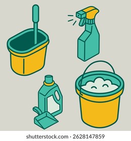 Cleaning and Hygiene Cartoon Icon