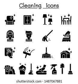 Cleaning & Hygiene icon set 