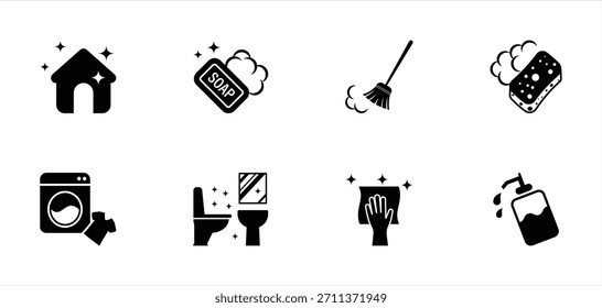 Cleaning and Hygiene Icon Set