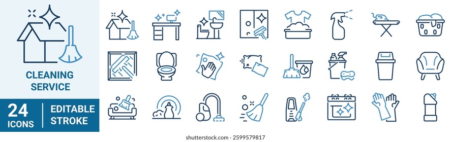 Cleaning and hygiene icon set. Cleaning service. Vacuum cleaner. housekeeping washing.