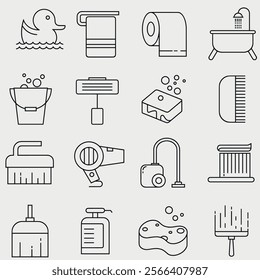 Cleaning and hygiene icons pack