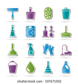 Cleaning and hygiene icons - vector icon set