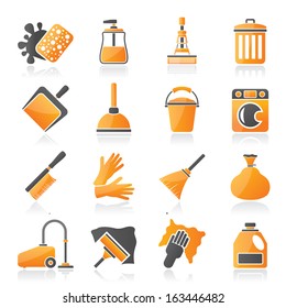 Cleaning and hygiene icons - vector icon set