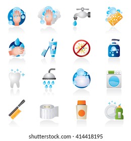 Cleaning and hygiene icons - vector icon set