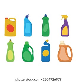 Cleaning and Hygiene Products Icon Set Vector Design.