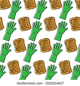 cleaning hygiene sponge and gloves wallpaper