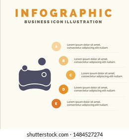 Cleaning, Hygienic, Sponge Solid Icon Infographics 5 Steps Presentation Background. Vector Icon Template background