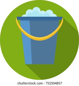 Cleaning icon. bucketful Vector flat style cartoon illustration isolated on background