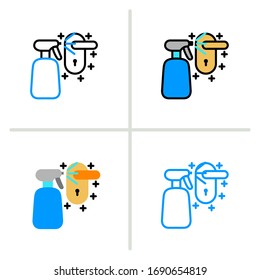 Cleaning icon. Graphic element illustration with different style on white background. Vector Illustration. 