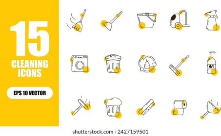 Cleaning Icon Illustration Collection Set