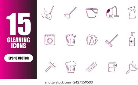 Cleaning Icon Illustration Collection Set