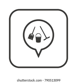 Cleaning icon,  isolated. Flat  design.