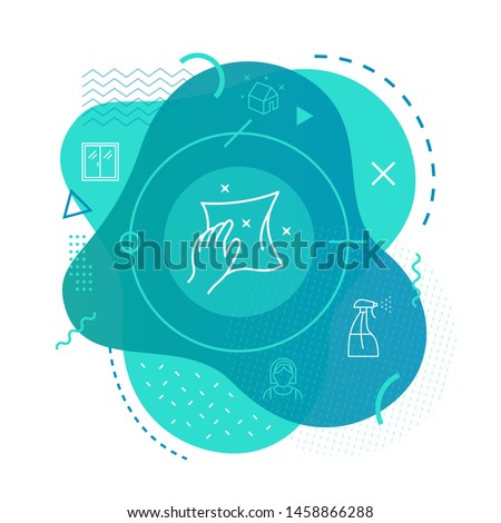Cleaning icon on Modern background - Cleaning set icons
