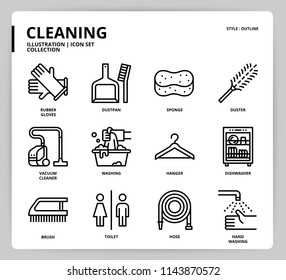 Cleaning icon set