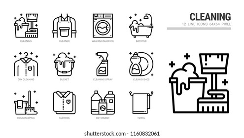 Cleaning Icon Set.