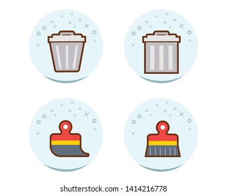 cleaning icon set, modern flat design