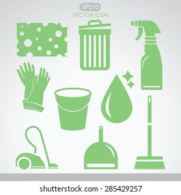 Cleaning icon set. Template elements for web and mobile applications.
