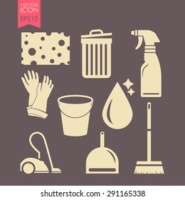 Cleaning icon set. Template elements for web and mobile applications.