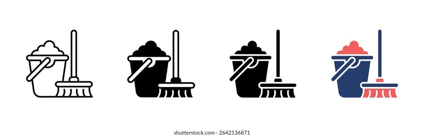 Cleaning icon sheet multiple style collection