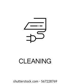 Cleaning icon. Single high quality outline symbol for web design or mobile app. Thin line sign for design logo. Black outline pictogram on white background