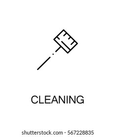 Cleaning icon. Single high quality outline symbol for web design or mobile app. Thin line sign for design logo. Black outline pictogram on white background
