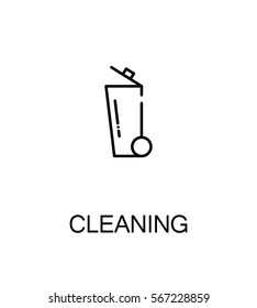 Cleaning icon. Single high quality outline symbol for web design or mobile app. Thin line sign for design logo. Black outline pictogram on white background