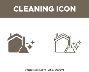  Cleaning Icon,  Cleaning Solid and line icon.