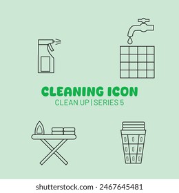 Icono de limpieza y Colección de símbolos - EPS Vector de limpieza de la casa de servicio de logotipo Clipart Pictograma