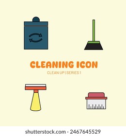 Cleaning Icon and Symbol Collection - EPS Vector House Cleaning Service Logo Clipart Pictogram