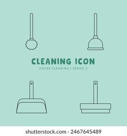 Cleaning Icon and Symbol Collection Flat Design - Editable EPS Vector Icon Illustration