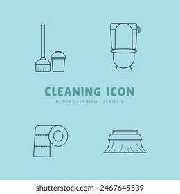 Cleaning Icon and Symbol Collection Flat Design - Editable EPS Vector Icon Illustration