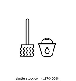 cleaning icon vector illustration. line style simple icon design. isolated on white background