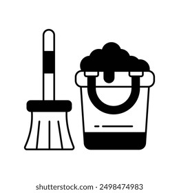 cleaning icon with white background vector stock illustration