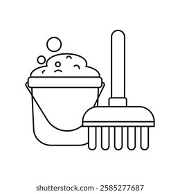 cleaning icon with white background vector stock illustration