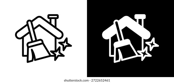 Icono de limpieza Ilustración vectorial whiteblack