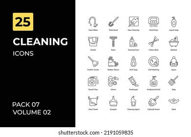 Cleaning icons collection. Set contains such Icons as cleaning brush, cleaner, and more