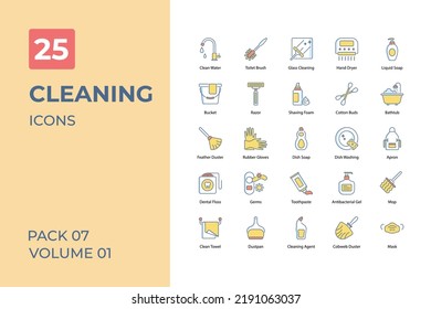 Cleaning icons collection. Set contains such Icons as cleaning brush, cleaner, and more